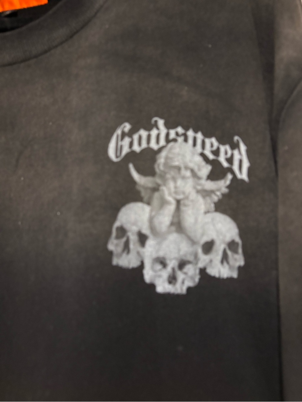 Godspeed FW23 Archives Angel Skull T-Shirt XL Black Streetwear Graphic Oversized - Picture 3 of 4